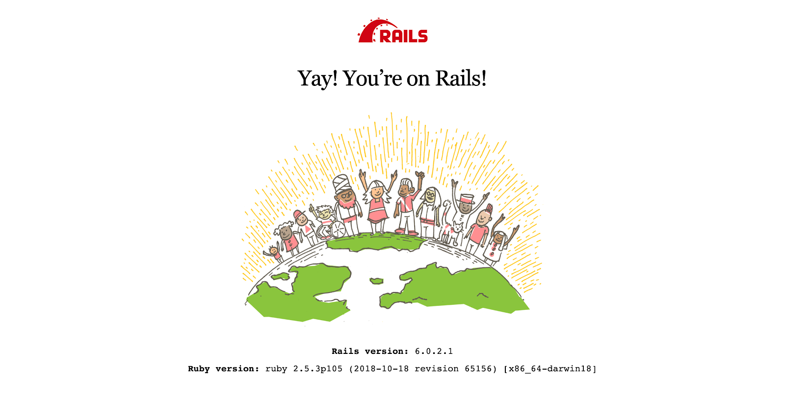Yay! You’re on Rails! confirmation