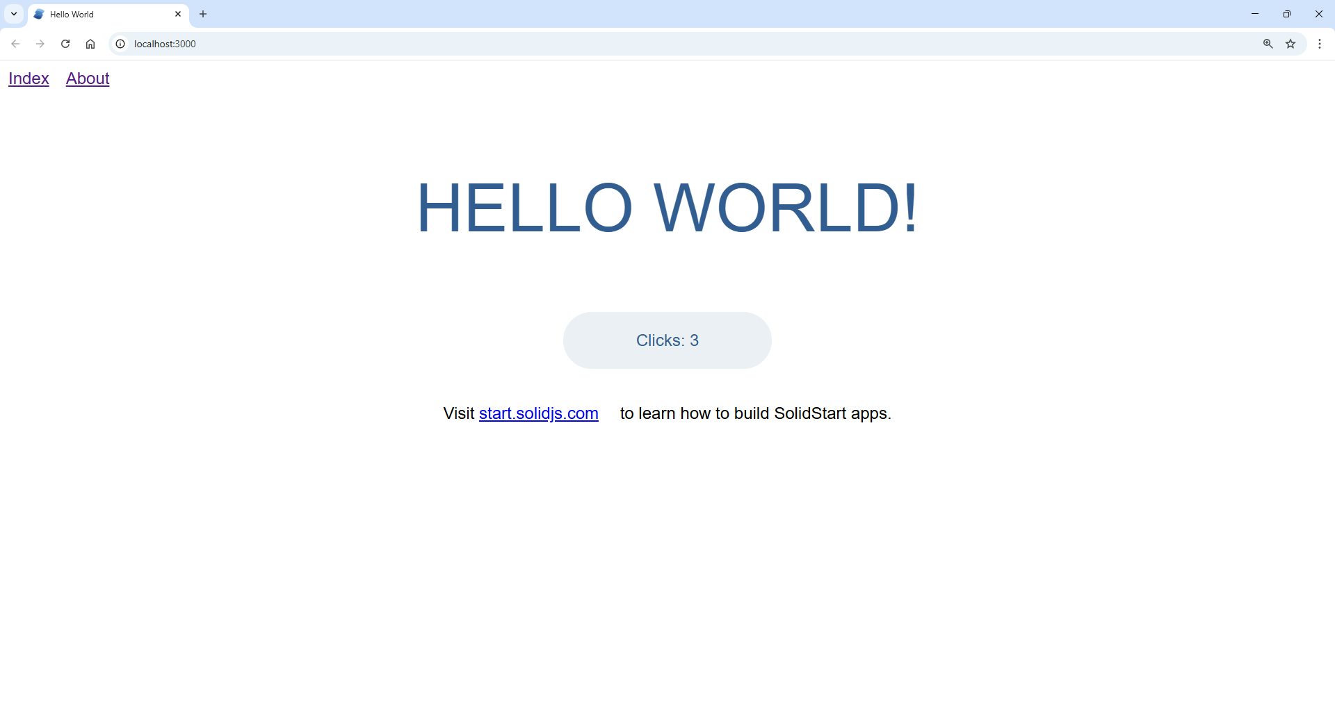 Solidstart Hello World