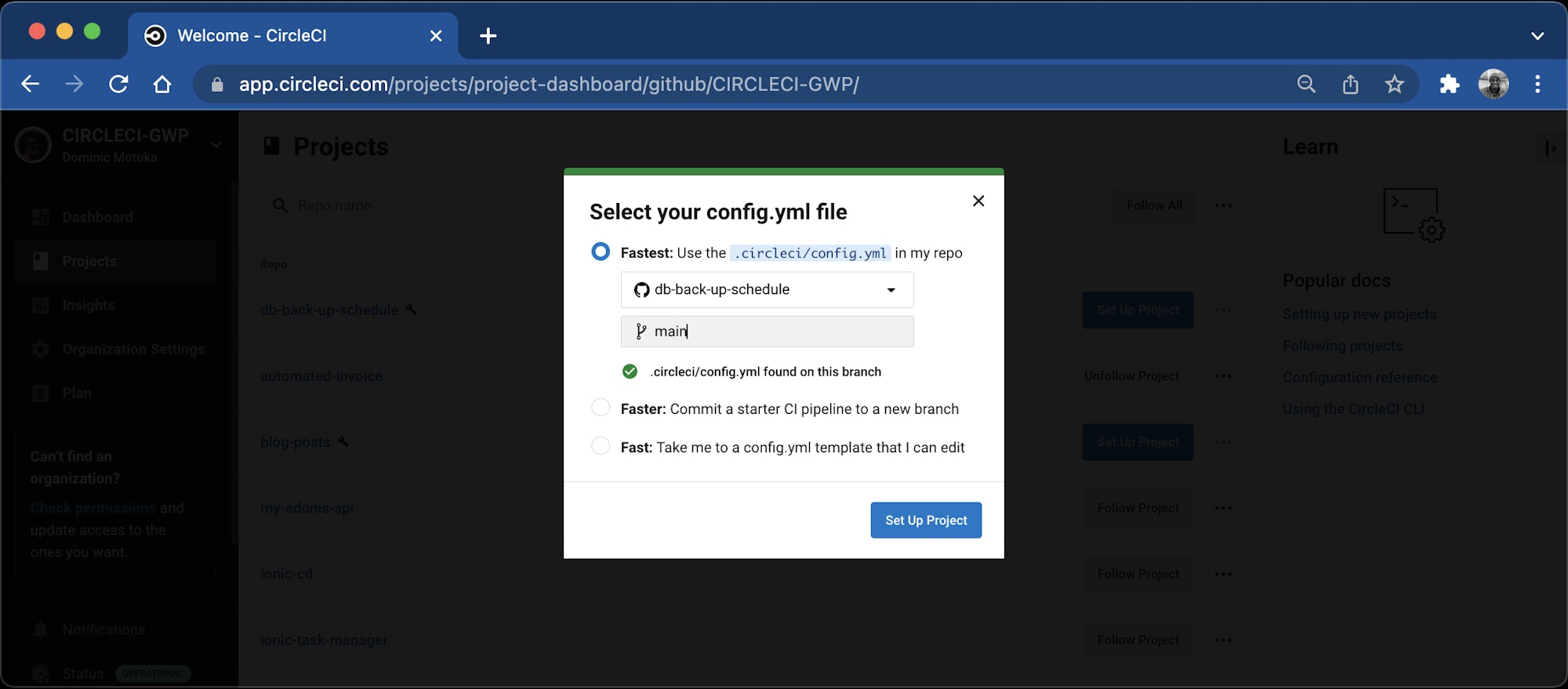 Select Configuration