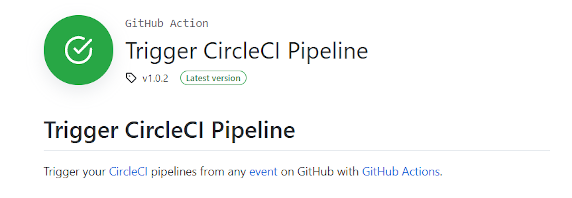 Trigger CircleCI Pipeline action listing in GitHub Marketplace