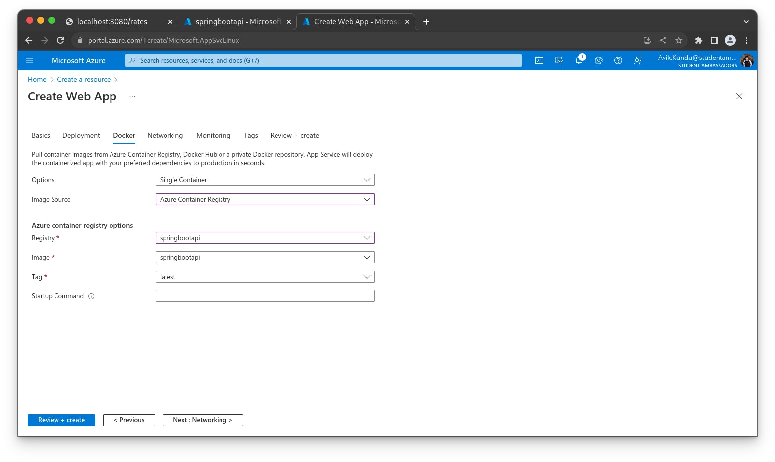 Azure web app spring 2025 boot