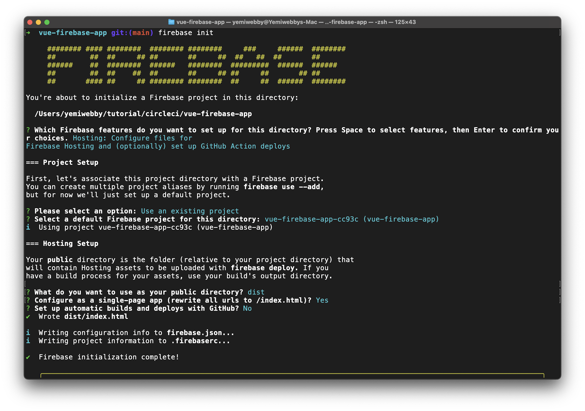 Firebase successfully initialized
