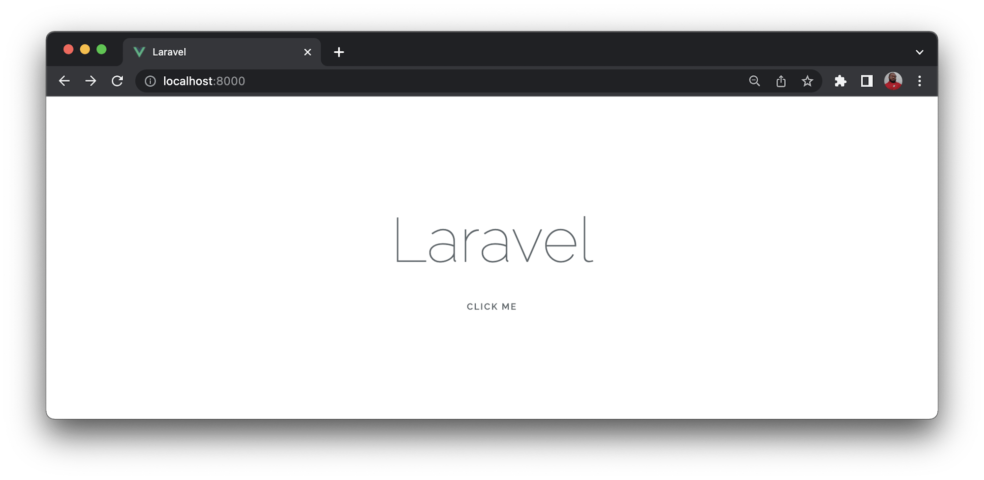 Laravel app homepage